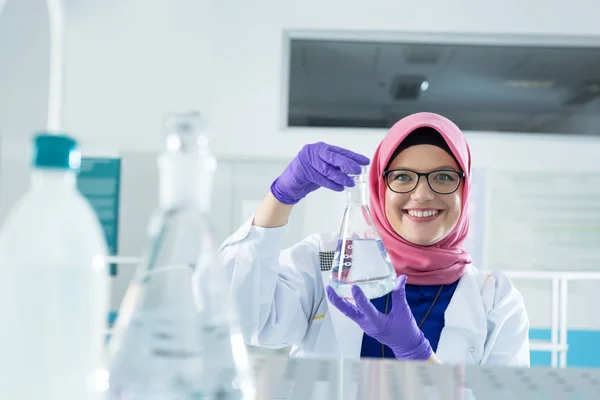 Muslim lab worker