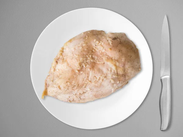 Boiled skinless chicken breast high clean high protein.