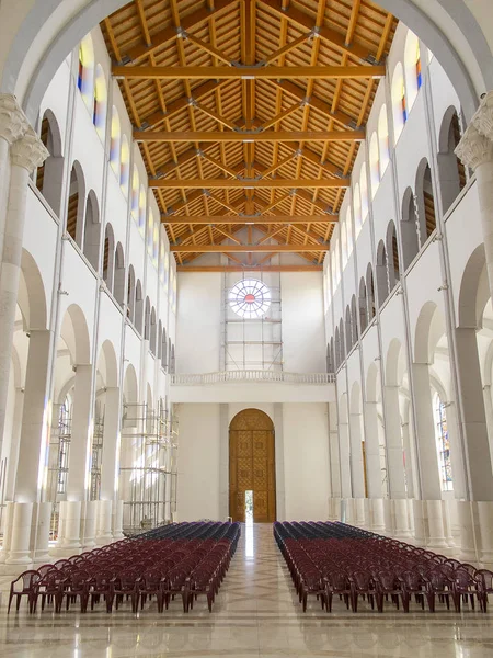 New interior of Roman Catholic Cathedral of Blessed Mother Teresa in Pristina, Kosovo.