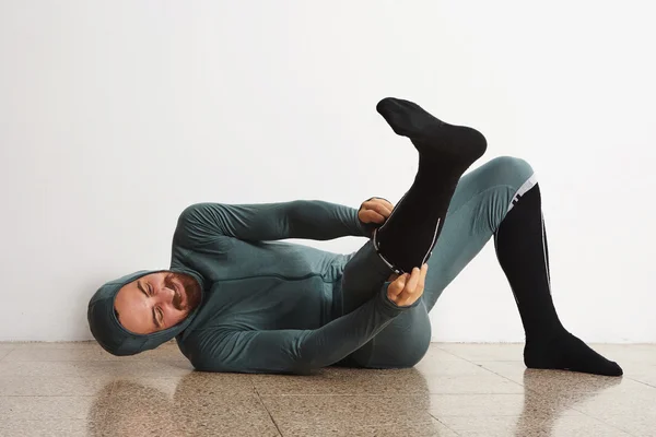 Male athlete in winter thermal suite