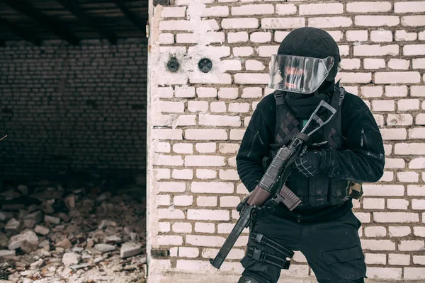 Russian spetsnaz FSB officer. Counter-terrorist Alpha group. Russian soldier.