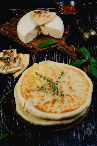 Traditional khachapuris with cheese