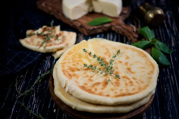 Traditional khachapuris with cheese