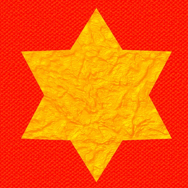 Star of David on red background. David stars banner. Jewish Holiday stars. Gold stars wallpaper. Israel symbol.