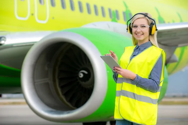 Female airport worker
