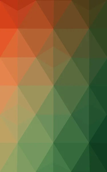 Multicolor dark red, green polygonal design pattern, which consist of triangles and gradient in origami style.
