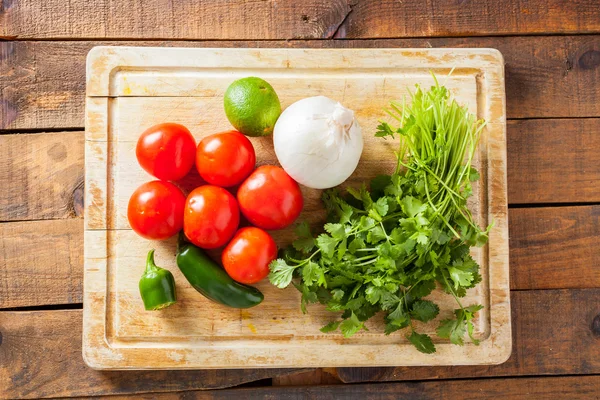 Tomato, Onion, Cilantro And Jalapeno For Making Salsa Or Sauces