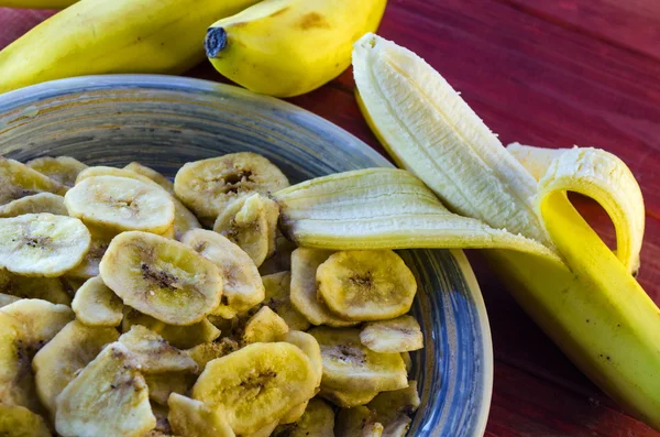 Banana chips in a plate