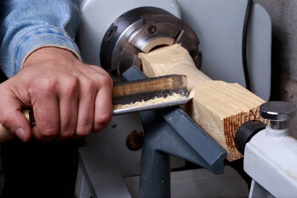 Piece of wood on a lathe