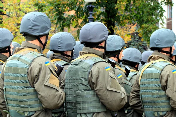 The celebration of Defender of the Fatherland Day, formation of   Ukrainian soldiers.