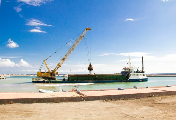 Construction of the port in Sardinia, SAN TEODORO, ITALY