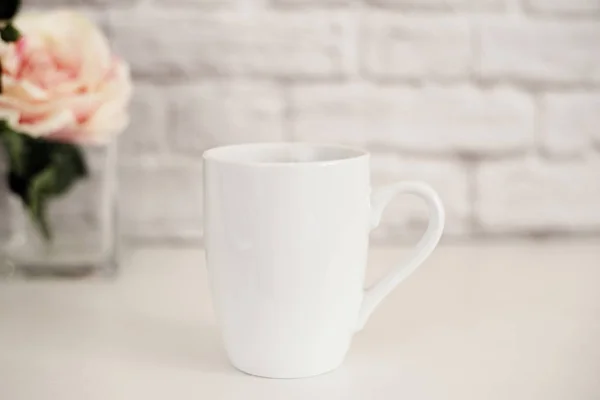 Mug Mockup. Coffee Cup Template. Coffee Mug Printing Design Template. White Mug Mockup. Blank Mug. Mockup Styled Stock Product Image. Styled Stock Photography White Coffee Cup and Rose Flower