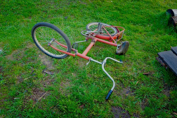 Russian Bike Cam. Made in Soviet times, reliable and easy, all Russian boys and girls dreamed of such a child. Russia, Siberia, the village.