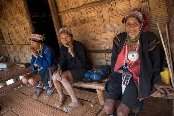 Three old women from the Akha ethnic group