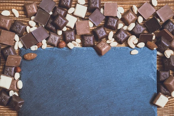 Chokolate on granite background