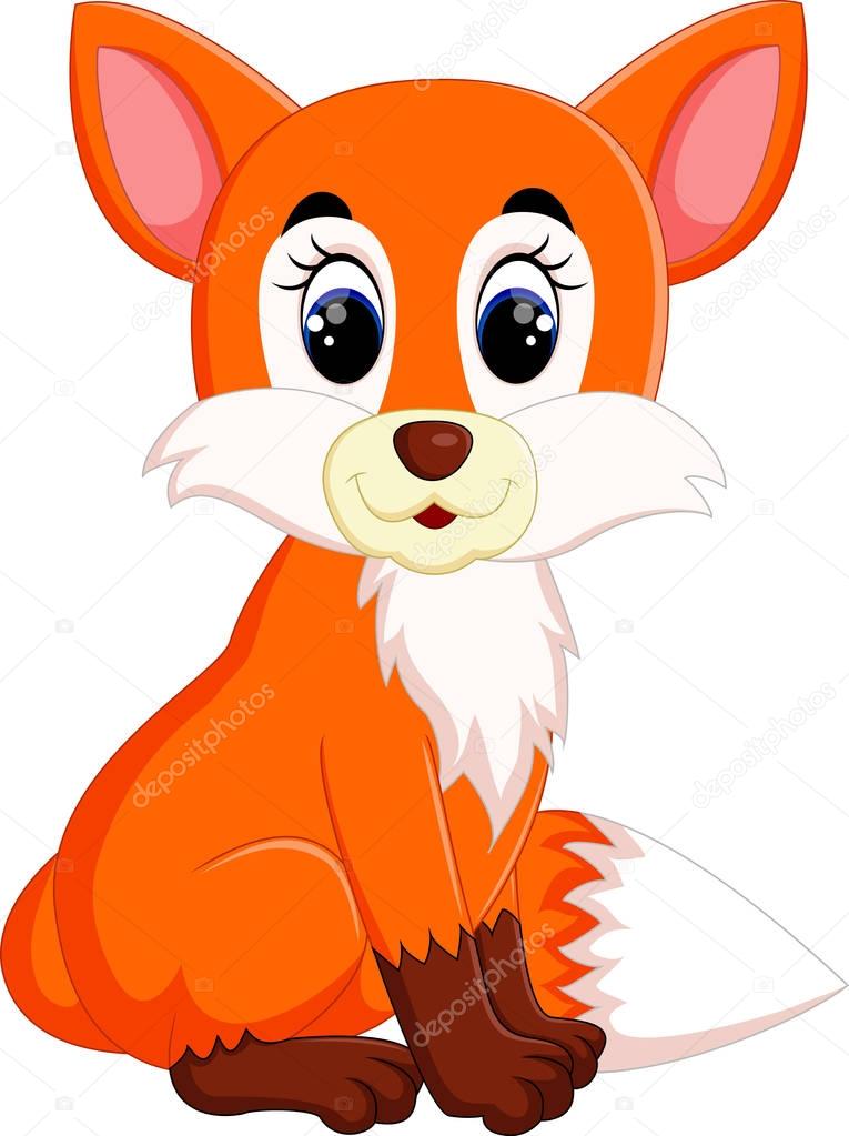 Caricatura lindo zorro — Archivo Imágenes Vectoriales