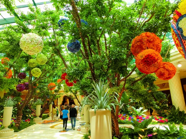 Las Vegas, United States of America - May 06, 2016: Flowers installation at the Wynn Hotel and casino