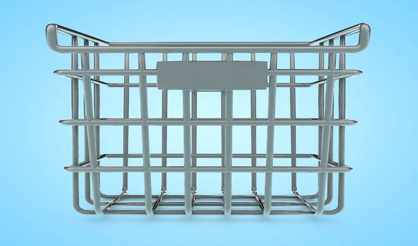 Empty shopping basket on a colored background 3d render