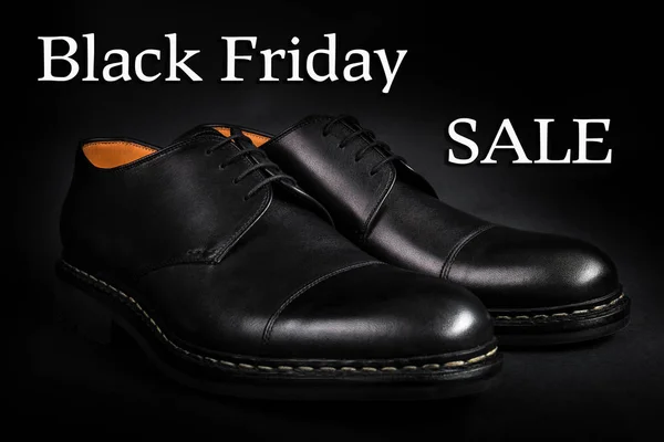 Black friday.  oxford shoes on  background. Back view. Close up.