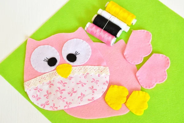 Sewing set for felt owl - how to make an owl toy. Step
