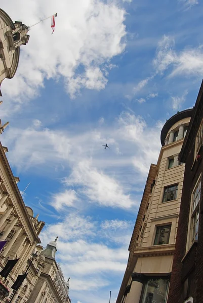 View of the skies from Piccadilly street in London