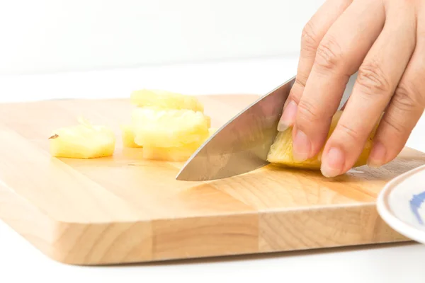 Pineapple slice on wood board