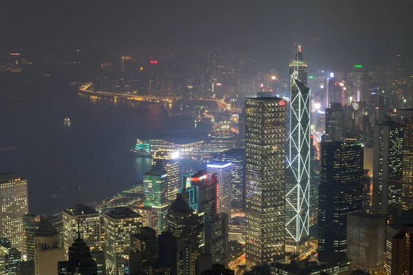 Hong Kong ,2015 Oct 15. Hong Kong skyline city with fog