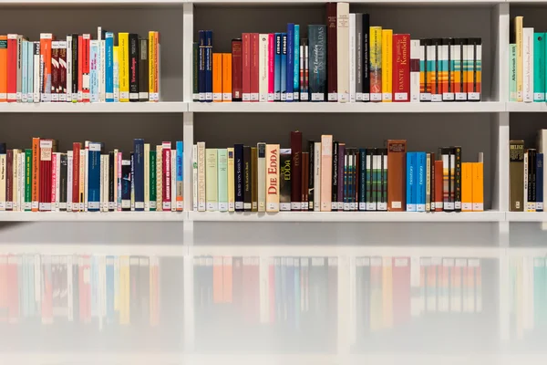 Book Shelf White Reflection Modern White Bright Library Colorful