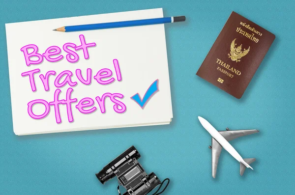 Best Travel offer banner for travel website with blue background