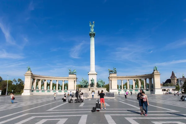 Heroes Square in Budapest. Day View. One of the major squares in Budapest, Hungary.