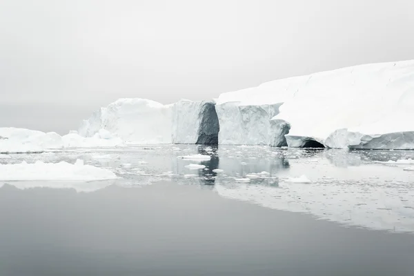 Huge icebergs are on the arctic ocean, north pole at Greenland. May 16, 2016.