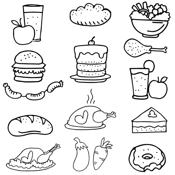 Doodle of food breakfast set