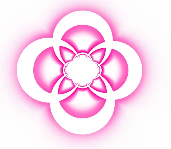 Abstract symmetrical ornamental pattern of pink cross