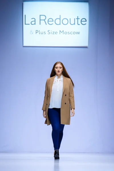 Plus size model walk runway for LA REDOUTE & PLUS-SIZE MOSCOW catwalk at Spring-summer 2017 Moscow Fashion Week.