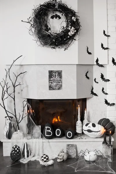 Fireplace decor. Ideas for Halloween