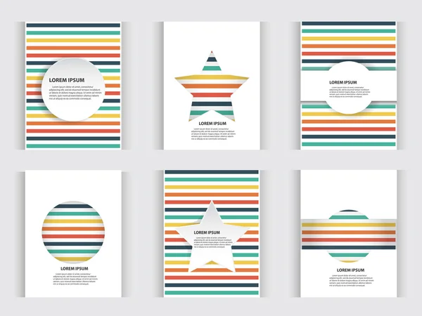 Set of brochures in modern style. Vector design templates. Modern frames and backgrounds.