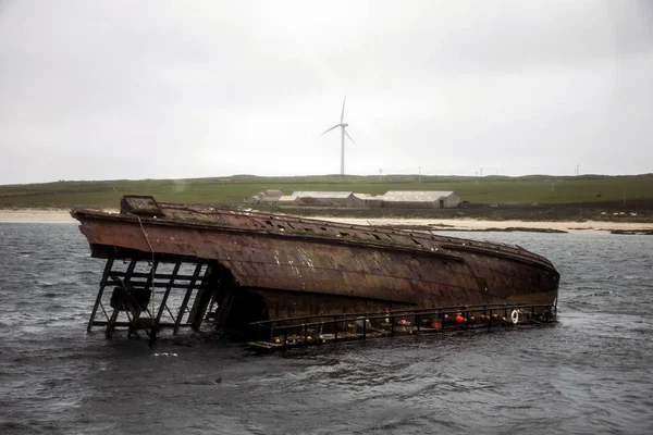 Orkney island Scotland scapa bay sunken rusty ship wreck 2