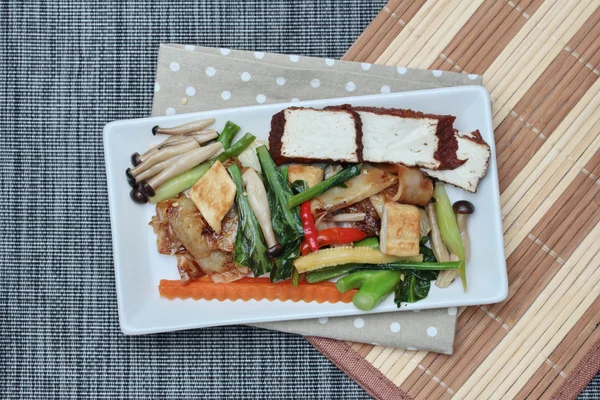 Fried mixed vegetables with tofu in Vegetable festival of Chinese