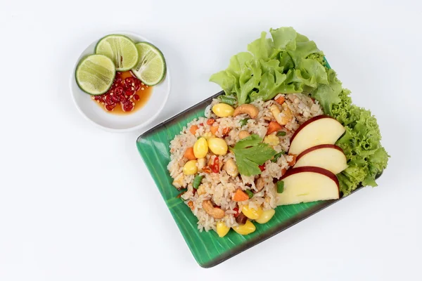 Fried  rice with mixed vegetable and side dish in Vegetable festival of Chinese