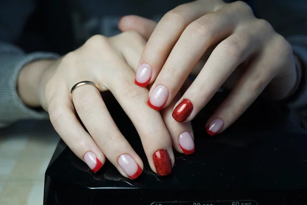 Awesome nails and beautiful clean manicure. Nails are natural. Manicure is made using nails drill machine.