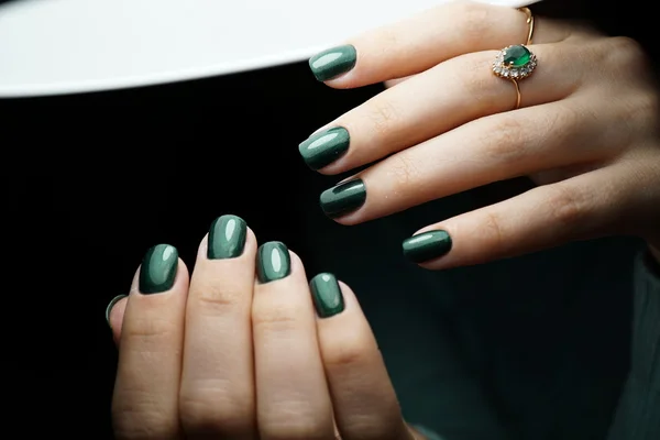 Awesome nails and beautiful clean manicure. Nails are natural. Manicure is made using nails drill machine.