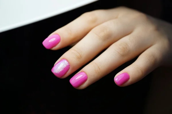 Awesome nails and beautiful clean manicure. Nails are natural. Manicure is made using nails drill machine.