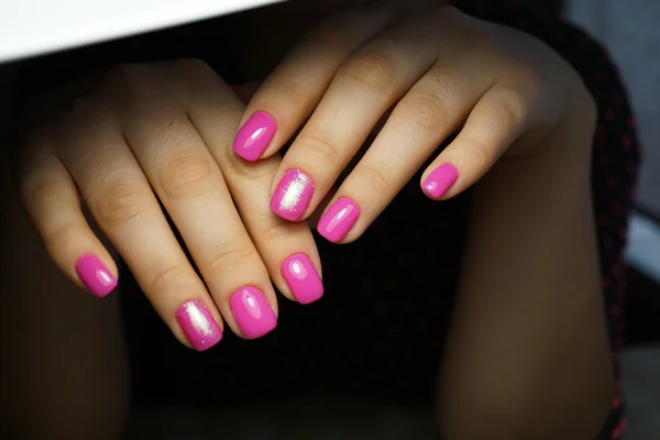 Awesome nails and beautiful clean manicure. Nails are natural. Manicure is made using nails drill machine.
