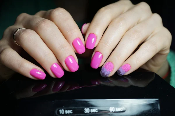 Awesome nails and beautiful clean manicure. Nails are natural. Manicure is made using nails drill machine.