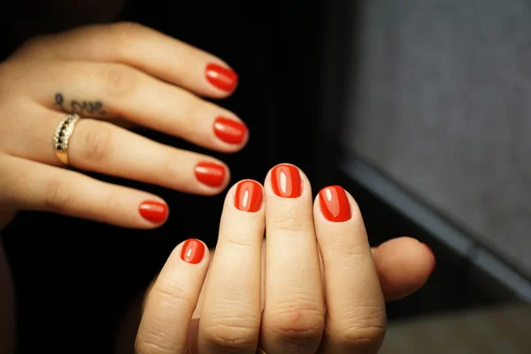 Awesome nails and beautiful clean manicure. Nails are natural. Manicure is made using nails drill machine.