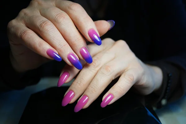 Awesome nails and beautiful clean manicure. Nails are natural. Manicure is made using nails drill machine.