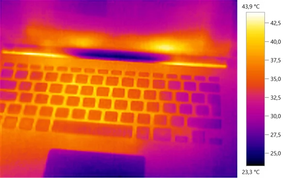 image photo thermal, laptop, color scale