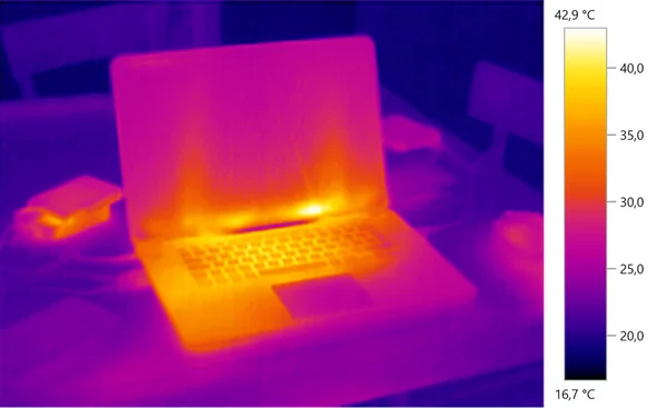 image photo thermal, laptop, color scale