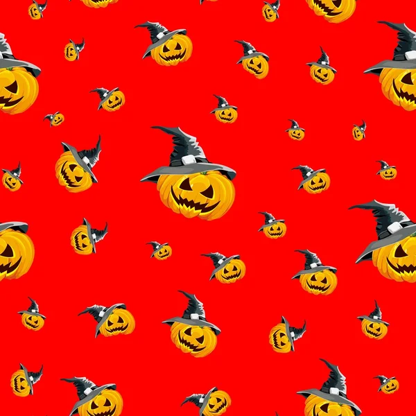 Seamless background for the holiday Halloween pumpkin, red.