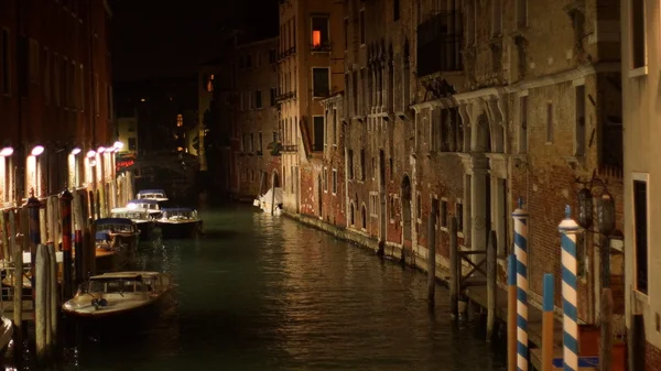 Night Venice, channel, street, old Venice, boat